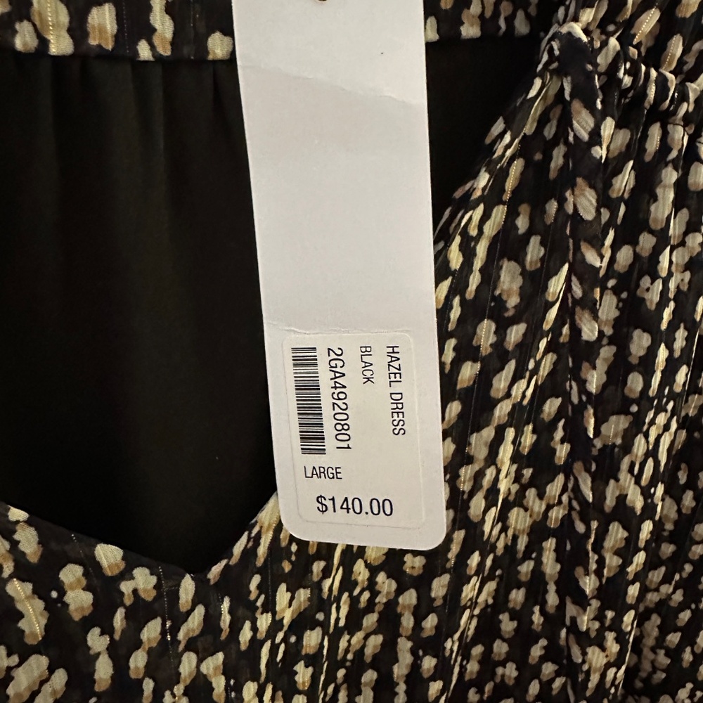 NWT Soft Surroundings  Hazel/Black/Tan Animal Print Tiered V Neck Dress - Size L - Picture 4 of 14